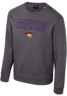 Colosseum Northern Iowa Panthers Mens Charcoal Zion Long Sleeve Crew Sweatshirt