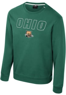 Colosseum Ohio Bobcats Mens Green Zion Long Sleeve Crew Sweatshirt