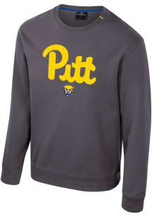 Mens Pitt Panthers Charcoal Colosseum Zion Crew Sweatshirt