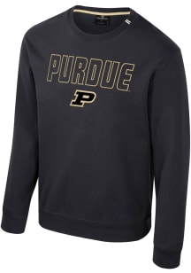 Mens Purdue Boilermakers Black Colosseum Zion Crew Sweatshirt