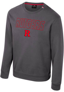 Mens Rutgers Scarlet Knights Charcoal Colosseum Zion Crew Sweatshirt