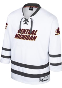 Colosseum  Central Michigan Chippewas Mens White On The Ice Hockey Jersey