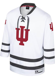 Colosseum  Indiana Hoosiers Mens White On The Ice Hockey Jersey