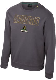 Colosseum Wright State Raiders Mens Charcoal Zion Long Sleeve Crew Sweatshirt