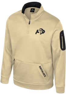 Colosseum Colorado Buffaloes Mens Gold Mainframe Long Sleeve Qtr Zip Pullover