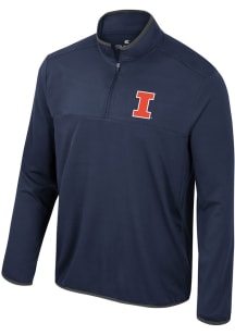 Mens Illinois Fighting Illini Navy Blue Colosseum Potential Qtr Zip Pullover