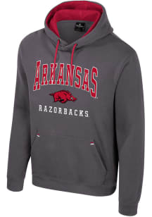 Colosseum Arkansas Razorbacks Mens Charcoal Zion Long Sleeve Hoodie