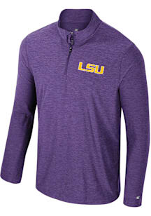 Colosseum LSU Tigers Mens Purple Revolution Windshirt Long Sleeve Qtr Zip Pullover