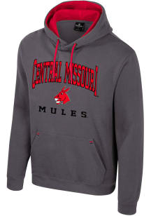 Colosseum Central Missouri Mules Mens Charcoal Zion Long Sleeve Hoodie