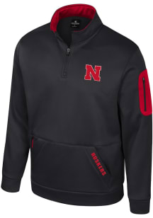 Mens Nebraska Cornhuskers Black Colosseum Mainframe Qtr Zip Pullover