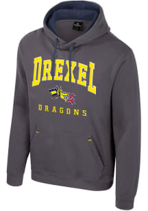 Colosseum Drexel Dragons Mens Charcoal Zion Long Sleeve Hoodie