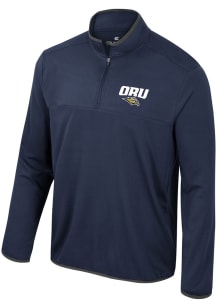 Colosseum Oral Roberts Golden Eagles Mens Navy Blue Potential Long Sleeve Qtr Zip Pullover
