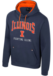 Mens Illinois Fighting Illini Navy Blue Colosseum Zion Hooded Sweatshirt