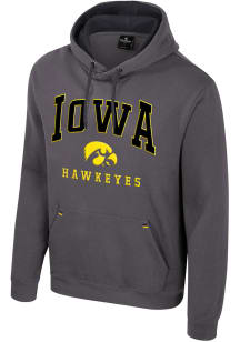 Mens Iowa Hawkeyes Charcoal Colosseum Zion Hooded Sweatshirt