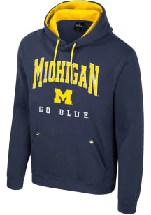 Mens Michigan Wolverines Blue Colosseum Zion Hooded Sweatshirt