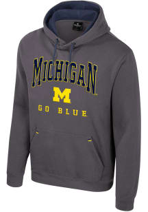 Mens Michigan Wolverines Charcoal Colosseum Zion Hooded Sweatshirt