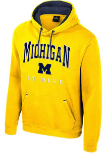 Colosseum Michigan Wolverines Mens Yellow Zion Long Sleeve Hoodie