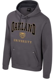 Colosseum Oakland University Golden Grizzlies Mens Charcoal Zion Long Sleeve Hoodie