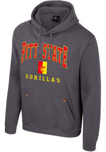 Colosseum Pitt State Gorillas Mens Charcoal Zion Long Sleeve Hoodie