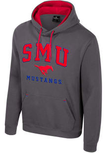Colosseum SMU Mustangs Mens Charcoal Zion Long Sleeve Hoodie