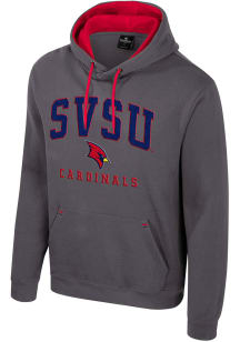 Colosseum Saginaw Valley State Cardinals Mens Charcoal Zion Long Sleeve Hoodie