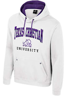 Colosseum TCU Horned Frogs Mens White Zion Long Sleeve Hoodie