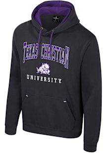 Colosseum TCU Horned Frogs Mens Black Zion Long Sleeve Hoodie