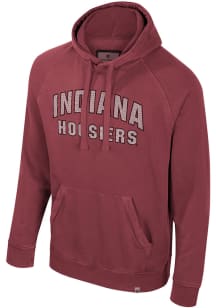 Mens Indiana Hoosiers Cardinal Colosseum Matrix Acid Wash Long Sleeve Fashion Hood