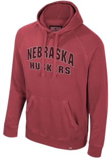 Mens Nebraska Cornhuskers Red Colosseum Matrix Acid Wash Long Sleeve Fashion Hood