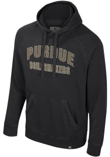 Mens Purdue Boilermakers Black Colosseum Matrix Acid Wash Long Sleeve Fashion Hood