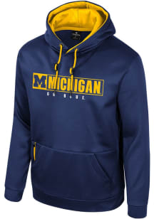 Mens Michigan Wolverines Navy Blue Colosseum Mainframe Long Sleeve Hoodie