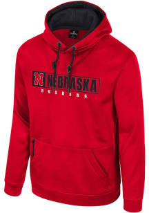 Mens Nebraska Cornhuskers Red Colosseum Mainframe Long Sleeve Hoodie