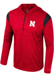 Mens Nebraska Cornhuskers Red Colosseum Dozer Windshirt Long Sleeve Hoodie