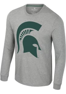 Mens Michigan State Spartans Grey Colosseum Morpheus Long Sleeve Fashion T Shirt