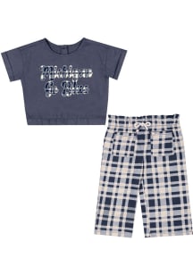 Infant Girls Michigan Wolverines Blue Colosseum Sky Castle Top and Bottom Set