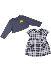 Baby Girls Michigan Wolverines Blue Colosseum Marceline Short Sleeve Dress