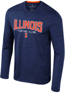 Mens Illinois Fighting Illini Navy Blue Colosseum Dozer Long Sleeve T-Shirt