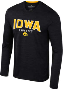 Mens Iowa Hawkeyes Black Colosseum Dozer Long Sleeve T-Shirt