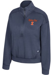 Womens Illinois Fighting Illini Navy Blue Colosseum Camille Qtr Zip