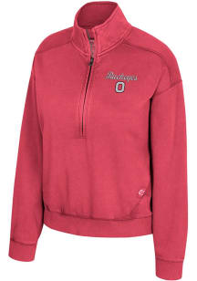 Womens Ohio State Buckeyes Red Colosseum Camille Qtr Zip
