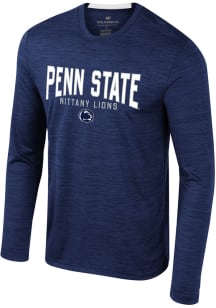 Mens Penn State Nittany Lions Navy Blue Colosseum Dozer Long Sleeve T-Shirt