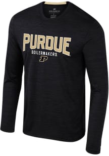 Mens Purdue Boilermakers Black Colosseum Dozer Long Sleeve T-Shirt