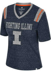 Illinois Fighting Illini Navy Blue Colosseum Toodles Poodles Short Sleeve T-Shirt