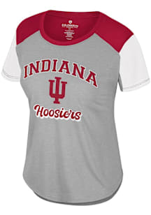 Colosseum Indiana Hoosiers Womens Grey Chez Lavaux Short Sleeve T-Shirt