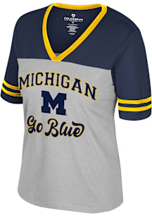 Colosseum Michigan Wolverines Womens Grey Second Choice Short Sleeve T-Shirt