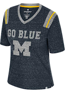 Colosseum Michigan Wolverines Womens Blue Toodles Poodles Short Sleeve T-Shirt