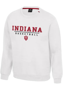 Mens Indiana Hoosiers White Colosseum Charlie Basketball Crew Sweatshirt