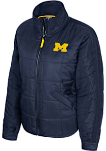 Womens Michigan Wolverines Blue Colosseum Bonjour Heavy Weight Jacket