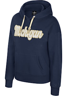 Colosseum Michigan Wolverines Womens Blue Jazz Club Hooded Sweatshirt