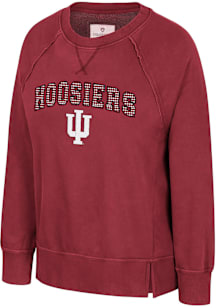 Womens Indiana Hoosiers Cardinal Colosseum Romantic Crew Sweatshirt